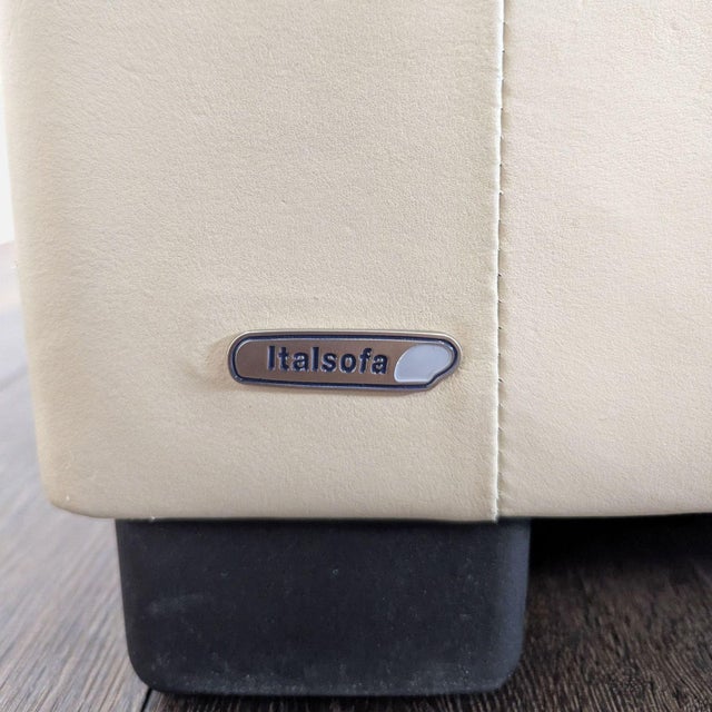 Italsofa Beige Leather Lounge Armchair – Comfortable and Stylish For Sale - Image 9 of 9
