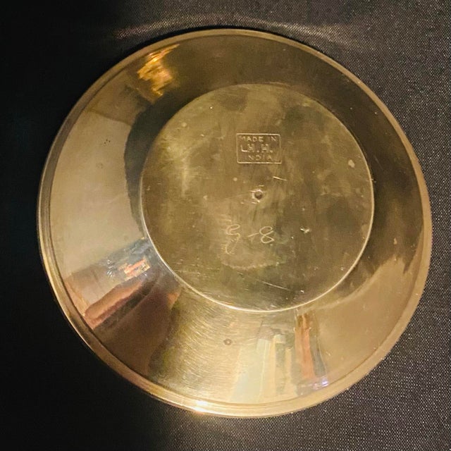 Vintage Mid-Century Hand-Etched Indian Brass Bowls - Set of 2 For Sale In Rochester - Image 6 of 7