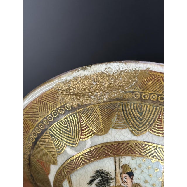 Brown Japanese Meiji Satsuma Vase with Samurai Scenes from Kinkozan Studio, 1890s For Sale - Image 8 of 10