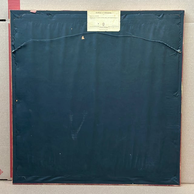 Vintage Virginia Metalcrafters Oriental Square Framed Artwork in Faux Bamboo Gold Frame For Sale - Image 9 of 10