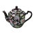 Vintage Famille Noire Jingdezhen China Millefleur Painted Enamel Tea Pot For Sale