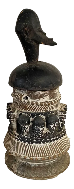 Vintage African Dogon Wood Box W/ Ancestors Mali 16.75" W