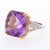 Mid 20th Century Mid 20th Century 22.48 Carat Cushion Checkerboard Amethyst & Diamond Filigree 18k Two Tone Ring, Size 8 For Sale - Image 5 of 7