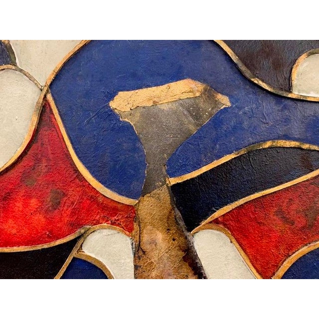 Andrea Stella "Party of Colors" Gold Leaf Oil Mixed Media Painting, Figurative, Italian Contemporary Art, 2010 For Sale - Image 4 of 10