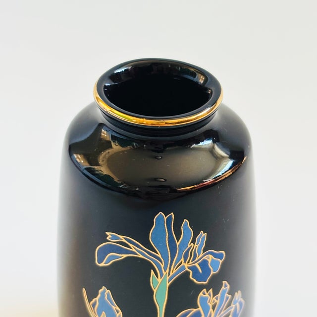 Otagiri Company Black Iris Bud Vase by Otagiri For Sale - Image 4 of 9