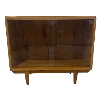 Vintage Sideboard with Glass Sliding Doors from Novy Domov, 1970s For Sale
