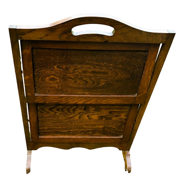 Antique Oak Serving Two Tear Folding Tea Table | Chairish