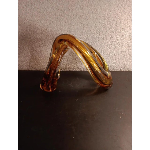 Murano Italy Amber Sommerso Arch Freeform Sculpture For Sale - Image 4 of 8