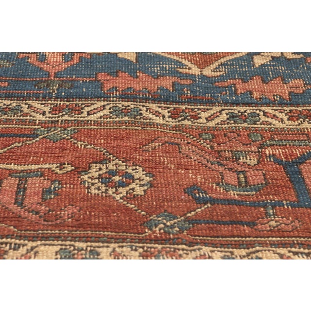 Late 19th Century Late 19th Century Rustic Antique Persian Serapi Rug, 10'02 X 12'06 For Sale - Image 5 of 10