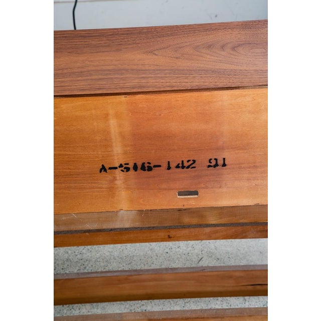 1960s Mid Century Danish Modern Headboard King Bed Frame Walnut Sliding Doors Storage For Sale In Sacramento - Image 6 of 11