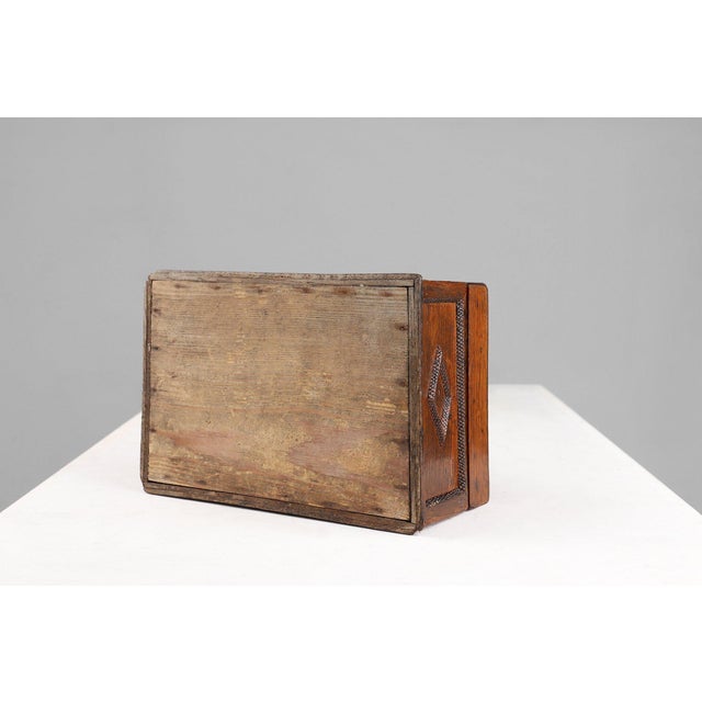 Art Deco French Sewing Box in Sculpted Wood, 1890s For Sale - Image 6 of 11
