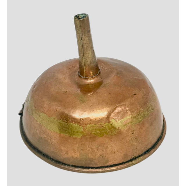 Mid 19th Century Swedish Copper Funnel Hand-Forged With Tin Lining Rustic Kitchen Farmhouse Decor For Sale - Image 11 of 12