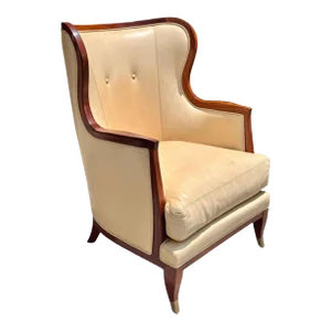 Lucien Rollin Collection for William Switzer Leather Wingback Armchair