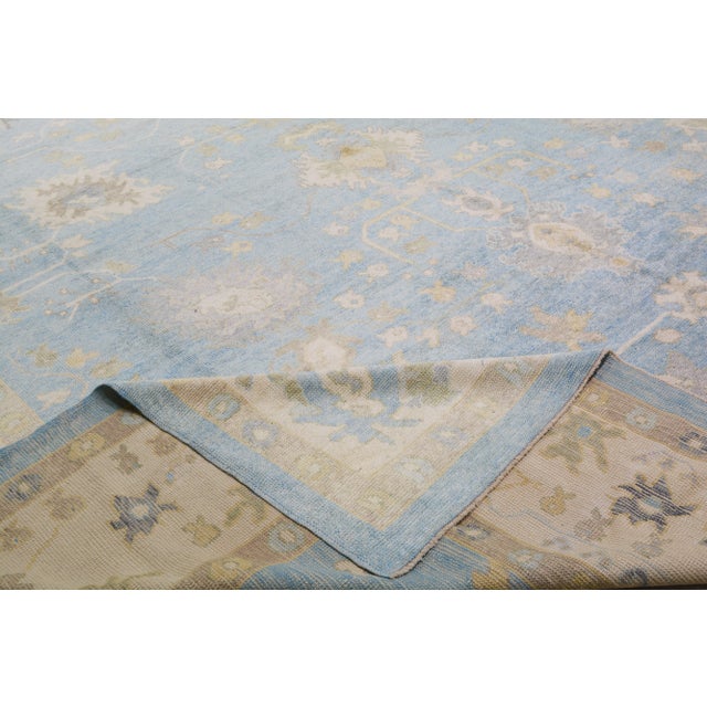 Early 21st Century Turkish Angora Oushak Hand Knotted Rug With Organic Wool and Soft Texture,13'3"X17'4" For Sale In New York - Image 6 of 7