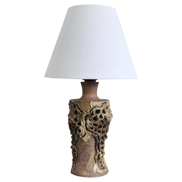 Beige Danish Modern Ceramic Table Lamp by Bodil Marie Nielsen, 1960s For Sale - Image 8 of 8
