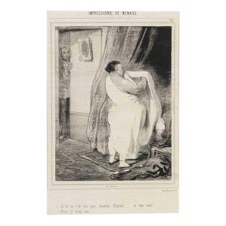 Paul Gavarni, Impressions of Ménage, Plate 33, Mid-19th Century, Lithograph For Sale