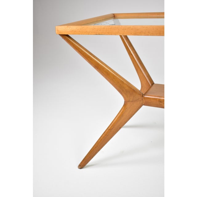 Italian Glass and Wood Coffee Table in the Style of Cesare Lacca, 1940s–50s For Sale - Image 10 of 13