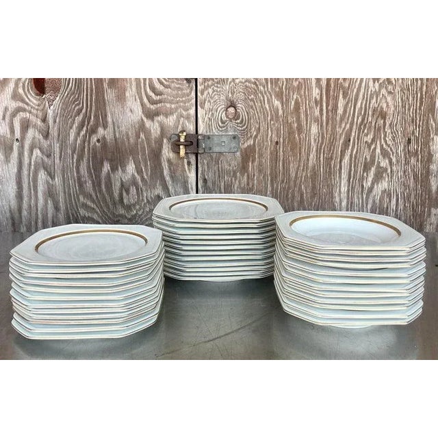 Vintage Gallo Galerie De Porcelaine “Lombardi Medici” Service for 12- 61 Pieces For Sale - Image 9 of 9