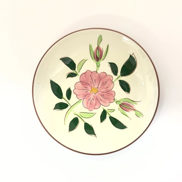 Vintage Soft Pink Floral Motif Wall Plate Curation - Group of 9 For Sale - Image 4 of 12