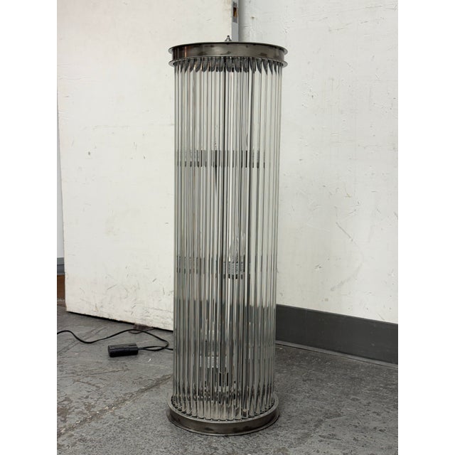 Modern Wah Sing Lamp Company Glass Rod Floor Lamp For Sale - Image 3 of 12