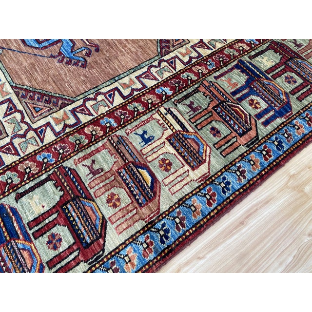 Textile Vintage Afghan Ersari Wool Rug, Rust Bird Gul For Sale - Image 7 of 11