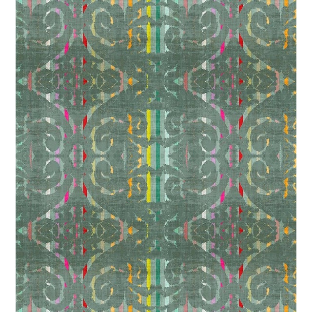 Nicolette Mayer through The House of Scalamandré Dapper Wallcovering, Sage For Sale