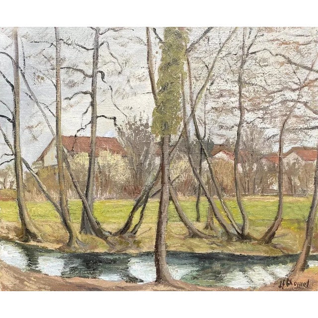 1960s Jean-François Chomel, Vesegnin, Ain, 1963, Oil on Canvas For Sale - Image 5 of 5