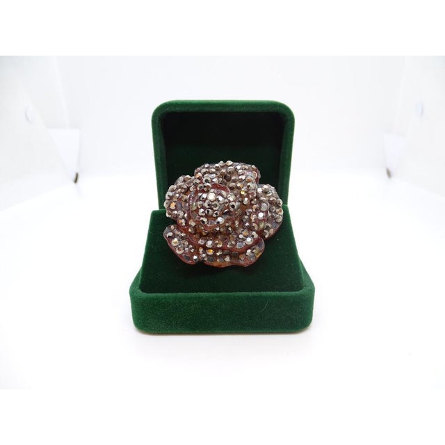 Silver Rosa Brooch with Crystals from Giorgio Armani, Italy, 1990s For Sale - Image 8 of 18