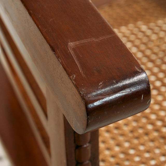 Beech and Rattan Armchair, 1970s For Sale - Image 6 of 18