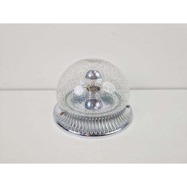 Silver Vintage Ceiling Lamp in Chrome and Glass from Hillebrand Lighting, 1960s For Sale - Image 8 of 11
