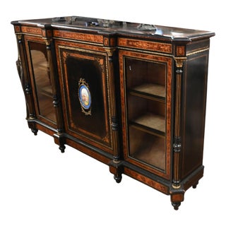 Victorian Ebonised Sideboard in Amboyna, 1880 For Sale