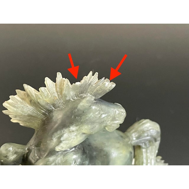 Vintage Chinese Fine Carving Soapstone Running Horse Statues - a Pair For Sale - Image 10 of 12