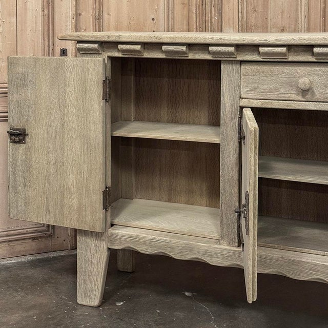 Dutch Neo-Gothic Stripped Oak Buffet With Hand-Forged Ironwork For Sale - Image 13 of 18