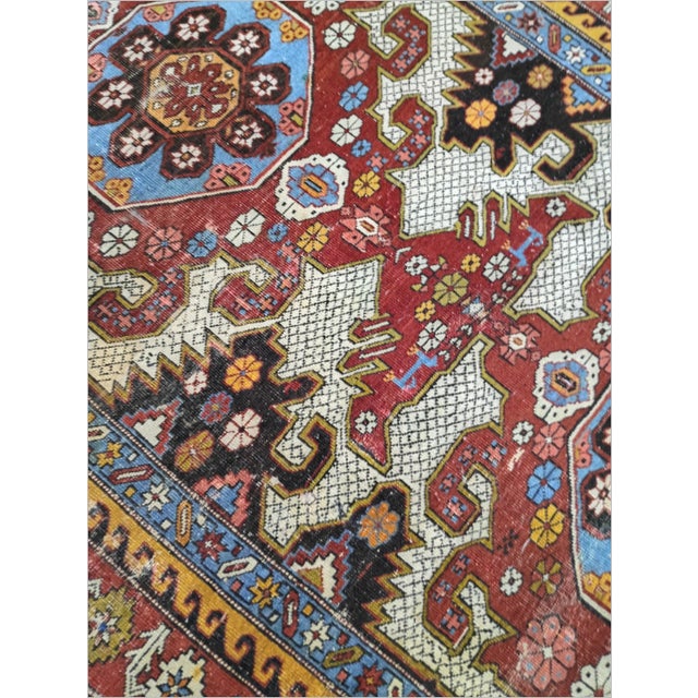 Antique Hand-Knotted Caucasian Rug 3'10"x 7'8" For Sale - Image 10 of 15