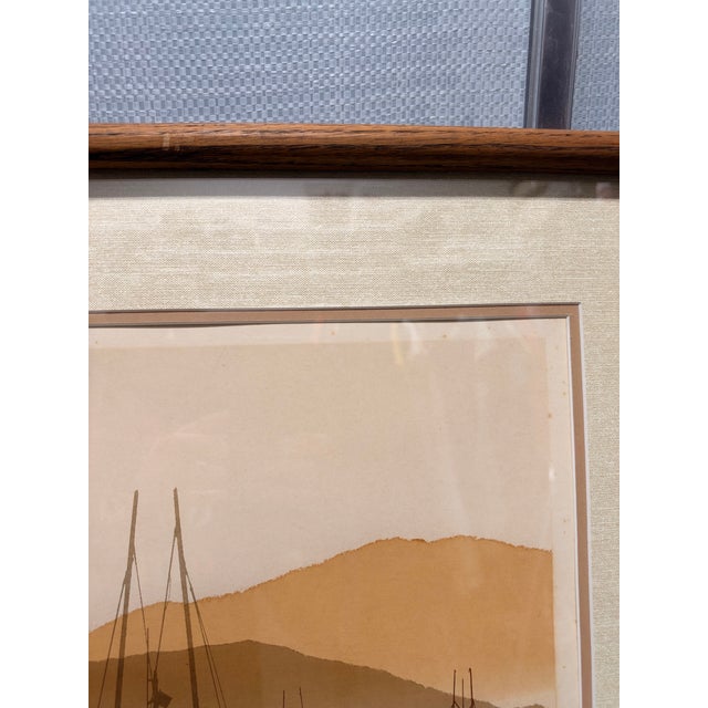 1980s Virgil Thrasher "Wharfside Mist" Pencil-Signed Limited Edition Lithograph, Framed For Sale - Image 10 of 12