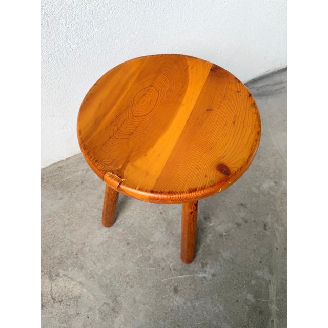 Pine Stool attributed to Charlotte Perriand for Les Arcs, 1960s For Sale - Image 14 of 18