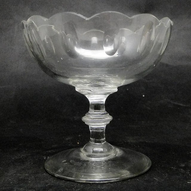 Glass Biedermeier Style Bowl on Stand from Hortensja Glassworks, Poland, 1920s For Sale - Image 7 of 8