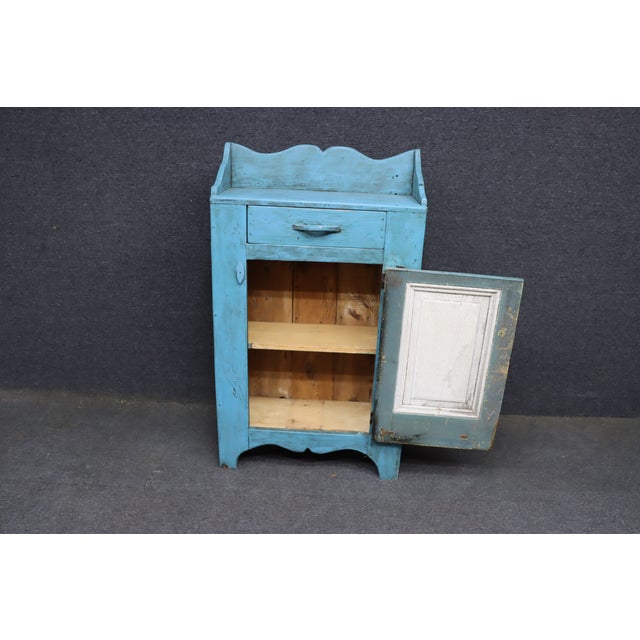 Country Painted Milk Cupboard With Blue Birds For Sale - Image 12 of 16