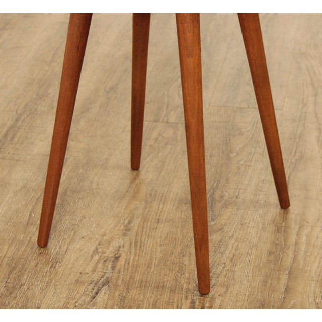 Mid Century Modern Marble Top Walnut Plant Stand or Side Table For Sale - Image 10 of 13