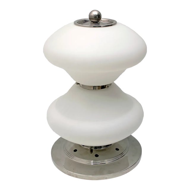 Mid-Century Italian Steel & Murano Glass Table Lamp from Mazzega, 1960s For Sale