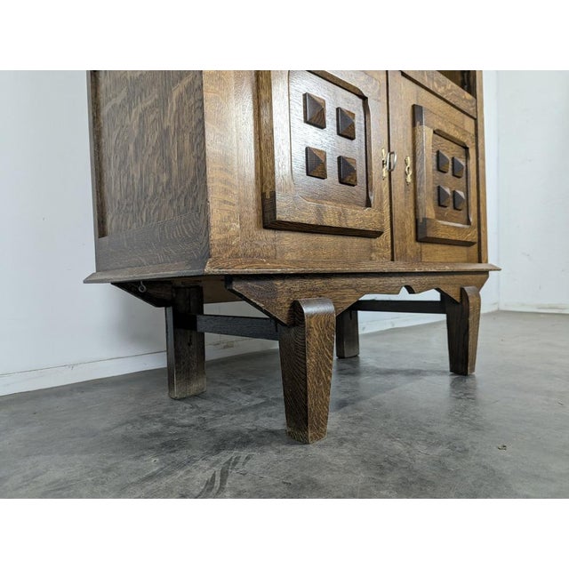 Reconstruction Oak Shelf with Cabinet For Sale - Image 5 of 6
