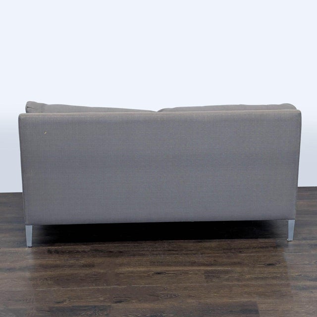 2010s Cb2 Cielo Modern Gray Loveseat With Metal Legs For Sale - Image 5 of 7