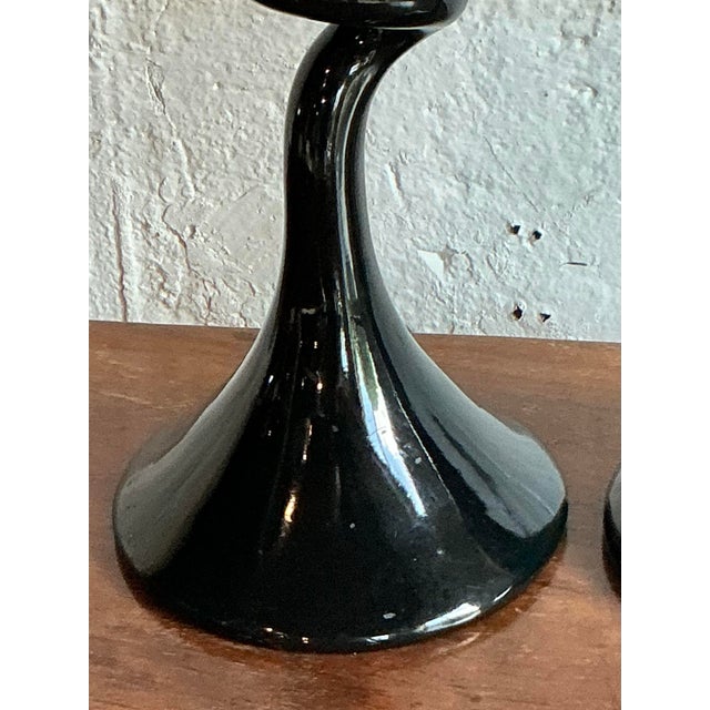 Late 20th Century Vintage Boho Twisted Glass Lamps - A Pair For Sale - Image 5 of 12