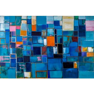 Structure 202- Oil on Canvas by Kymm Swank For Sale