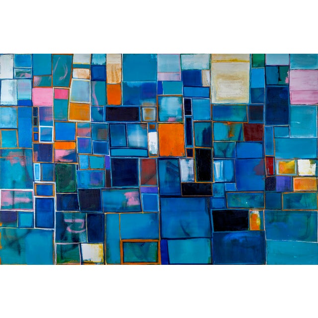 Structure 202- Oil on Canvas by Kymm Swank For Sale