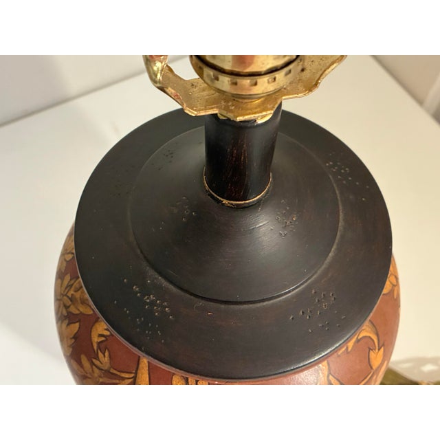 Brick Red Vintage Italian Style Ceramic Table Lamp, Florentine Decor, 21” For Sale - Image 8 of 12
