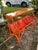 1970s High-Gloss Electric Orange Lacquered Mahogany Chinese Chippendale Magazine Stand. For Sale - Image 4 of 11