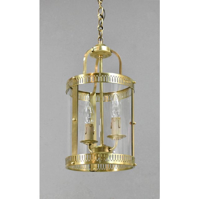 French Hall Lantern in Brass, 1890s For Sale - Image 4 of 14
