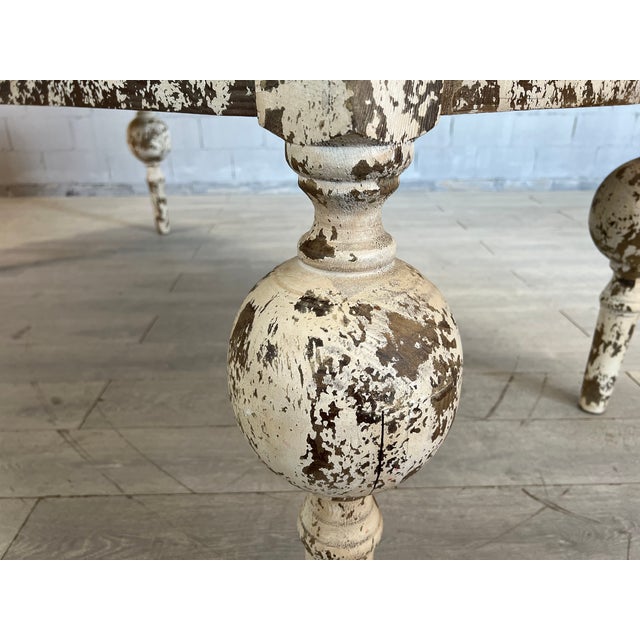 Victorian Farmhouse Whitewashed Distressed Wood Dining Table Chairish