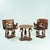 1950s 20th Century Fon Dignitary Monoxyl Carved Wood Armchairs and Table Set, Benin, 1954, Set of 3 For Sale - Image 5 of 18